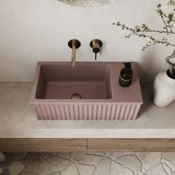 copy of Grooved concrete washbasin countertop / wall-mounted rectangular 60 x 30 cm WELLE | Various colors