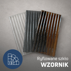 Wzornik / Próbnik / Próbki szkła do ścianki prysznicowej ryflowanej WELLE | Różne kolory