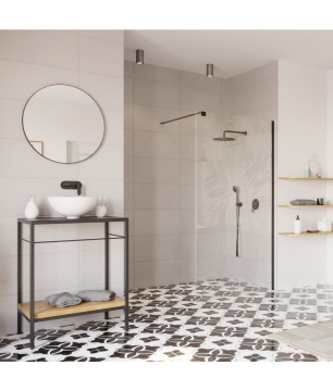 Umywalka ceramiczna nablatowa okrągła biała błyszcząca bez otworu na baterię 38 cm MALO z powłoką easy clean