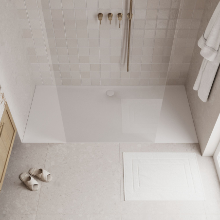 Brodzik RONA prostokątny XXL 180 x 80 cm – biały i beżowy, mat i połysk