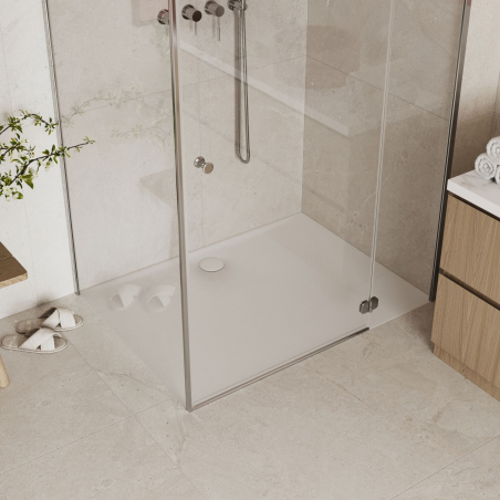 Brodzik RONA prostokątny 120 x 90 cm– biały i beżowy, mat i połysk