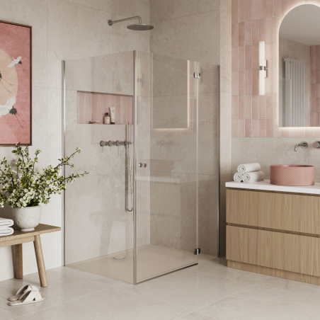 Brodzik RONA prostokątny 120 x 80 cm– biały i beżowy, mat i połysk