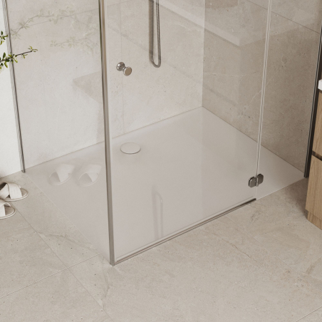 Brodzik RONA prostokątny 140 x 80 cm– biały i beżowy, mat i połysk