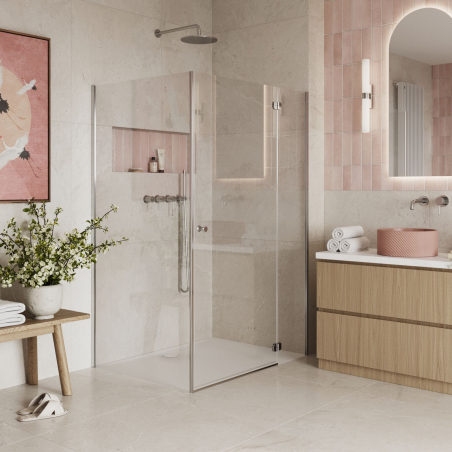 Brodzik RONA prostokątny 110 x 90 cm – biały i beżowy, mat i połysk