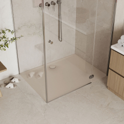 copy of Brodzik kwadratowy szary 80 x 80 DIAMO Light Grey