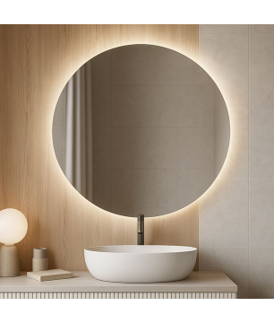 Lustro MOON LED 60 cm– bezramowe, podświetlane i idealnie minimalistyczne