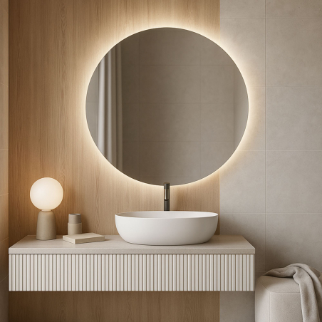 Lustro MOON LED 90 cm – bezramowe, podświetlane i idealnie minimalistyczne