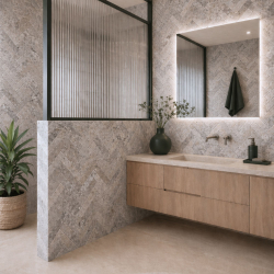 Trawertyn Grey Silver płytka 30,5×7,5 cm – naturalny kamień do ścian i podłóg