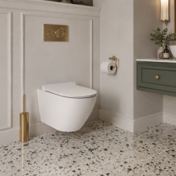 Miska WC wisząca bezkołnierzowa biała DECOS White MINI biała z deską wolnoopadającą Slim
