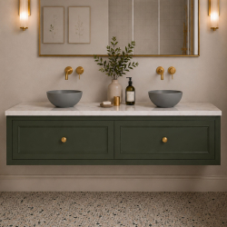 Umywalka nablatowa okrągła 32 cm ceramiczna szara MALO MASSI