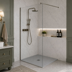Brodzik kwadratowy szary 80 x 80 DIAMO Light Grey