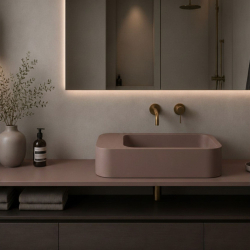 copy of Countertop oval concrete washbasin without faucet hole 60 x 36 cm FORMO |different colors