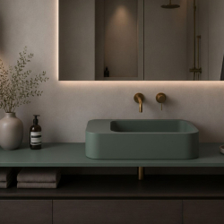 copy of Countertop oval concrete washbasin without faucet hole 60 x 36 cm FORMO |different colors