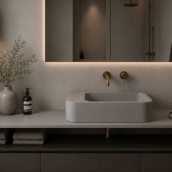 copy of Countertop oval concrete washbasin without faucet hole 60 x 36 cm FORMO |different colors