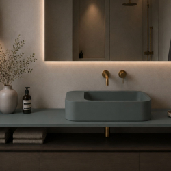 copy of Countertop oval concrete washbasin without faucet hole 60 x 36 cm FORMO |different colors