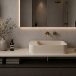 copy of Countertop oval concrete washbasin without faucet hole 60 x 36 cm FORMO |different colors