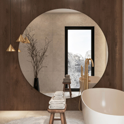 copy of Lustro okrągłe  wiszące podświetlane bezramowe oszlifowane MOON LED 50 cm MASSI