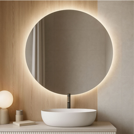 Lustro MOON LED 120 cm – bezramowe, podświetlane i idealnie minimalistyczne
