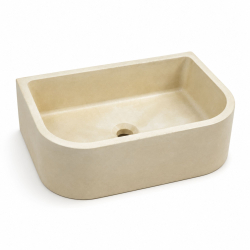 copy of Semi-circular concrete washbasin wall-mounted / countertop without faucet hole 49 x 30 cm PALANGA | different colors