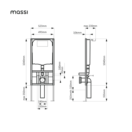 Zestaw RONA FLOW Bordo – umywalka i miska WC | MASSI