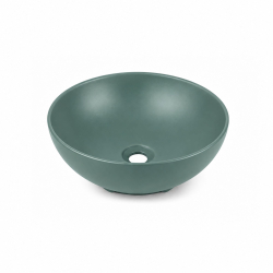 copy of Umywalka ceramiczna nablatowa okrągła beżowa bez otworu na baterię 45 cm LERA Ivory