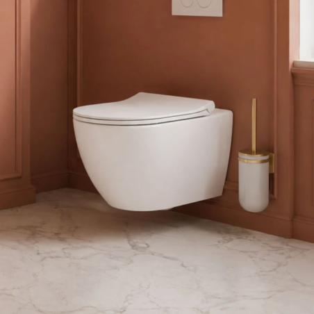 Miska WC RONA White Matt – bezkołnierzowa elegancja z deską slim