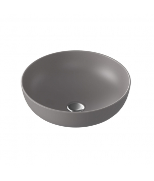 Umywalka ceramiczna nablatowa okrągła szara 38 cm MOLIS GREY
