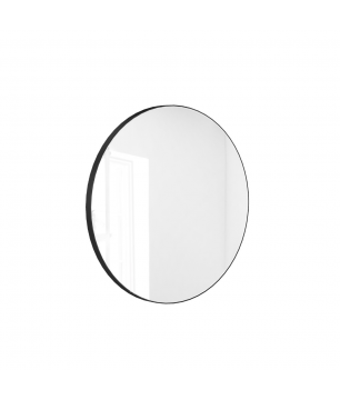 Lustro okrągłe w czarnej ramie bez oświetlenia 70 cm VALO Slim Black