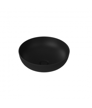 Umywalka ceramiczna nablatowa okrągła czarna bez otworu na baterię 38 cm MOLIS BLACK