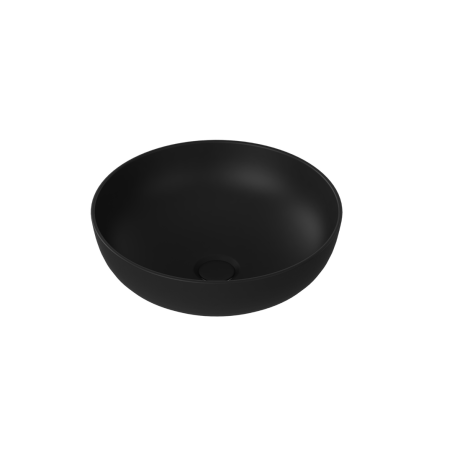 Umywalka nablatowa okrągła czarna 38 cm MOLIS BLACK