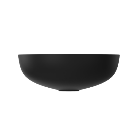 Umywalka ceramiczna nablatowa okrągła czarna bez otworu na baterię 38 cm MOLIS BLACK
