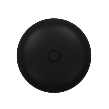 Umywalka ceramiczna nablatowa okrągła czarna bez otworu na baterię 38 cm MOLIS BLACK