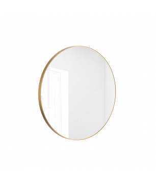 Lustro okrągłe w złotej ramie bez oświetlenia 60 cm VALO Slim Gold