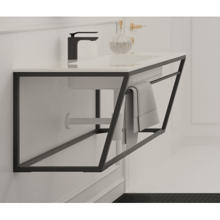 Uniwersalna konsola  wisząca CREATIVE pod umywalkę czarna 95 cm