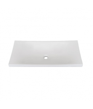 Umywalka wpuszczana w blat biała błyszcząca z konglomeratu bez otworu na baterię 80 x 40 cm OTSE