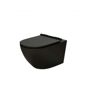 Deska sedesowa czarna typu Slim 46 x 36 cm do wiszącej miski WC DECOS matt black
