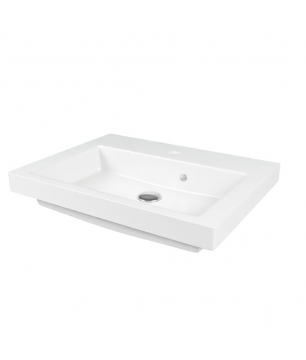 Umywalka wpuszczana w blat / blatowa biała 60 x 46 cm KLAR z konglomeratu z otworem na baterię
