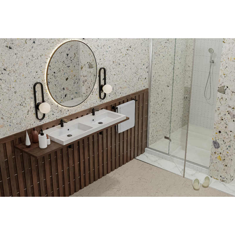 Umywalka wpuszczana w blat 120 x 46 cm z konglomeratu KLAR massi.pl