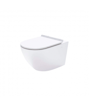 Miska WC wisząca bezkołnierzowa biała DECOS White MINI biała z deską wolnoopadającą Slim