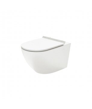 Miska WC wisząca bezkołnierzowa biała DECOS White z deską wolnoopadającą typu Slim