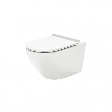 Miska WC wisząca bezkołnierzowa biała DECOS White z deską wolnoopadającą typu Slim
