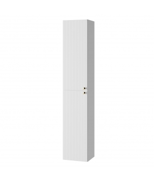 Szafka łazienkowa słupek wiszący biały ryflowany front 30 x 30 x 160 cm UMBRIA White