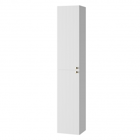 Szafka łazienkowa słupek wiszący biały ryflowany front 30 x 30 x 160 cm UMBRIA White