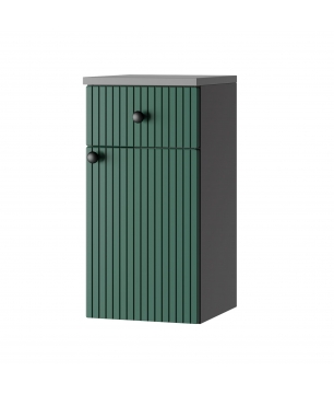 Szafka łazienkowa dolna / boczna 30 x 32 cm zielona mat ryflowany front UMBRIA green