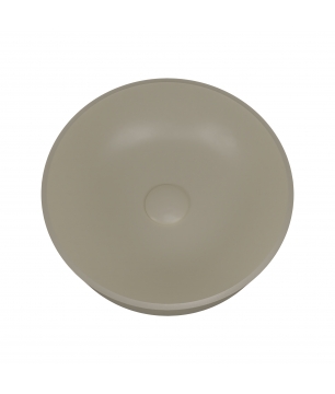 Umywalka z konglomeratu nablatowa okrągła beżowa 40 cm KALMI beige mat