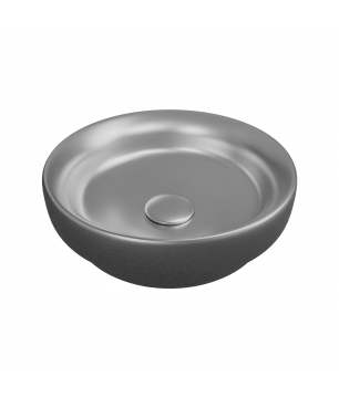 Umywalka ceramiczna nablatowa okrągła srebrna mat 40 cm ARI SILVER
