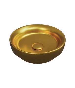 Umywalka nablatowa okrągła złota mat 40 cm ARI GOLD