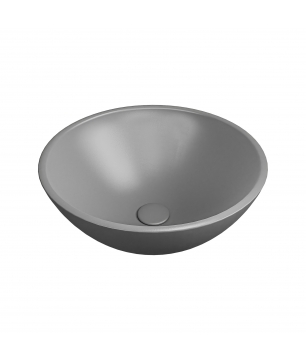 Umywalka ceramiczna nablatowa okrągła szara matowa bez otworu na baterię 32 cm MALO Grey z powłoką easy clean