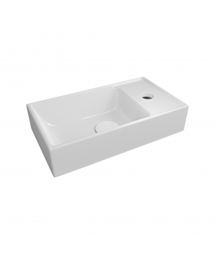 Umywalka z konglomeratu blatowa prostokątna biała 40 x 22 cm NAVI do małej łazienki