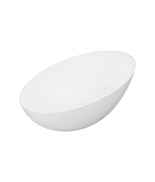 Wanna wolnostojąca KALMI White Glow 160x85 – błyszcząca biel i nowoczesny styl